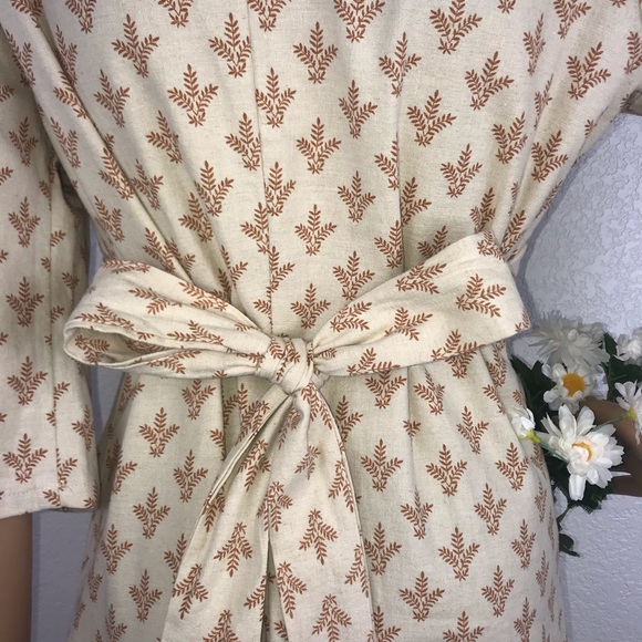 Anthro Porridge Linen Wheat Midi Kimono Dress - Picture 4 of 8